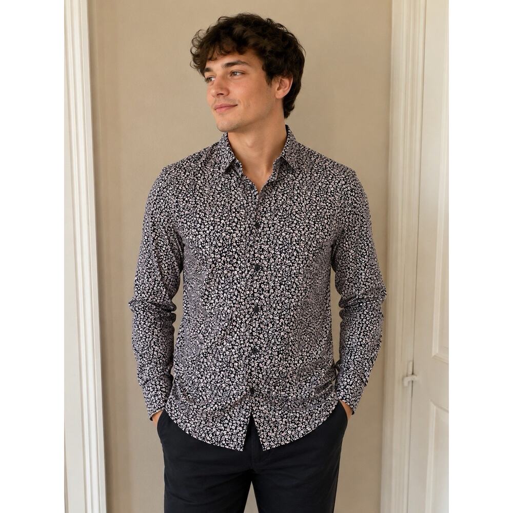 21 men an american brand Floral Men’s Button Down Slim Fit Long Sleeve